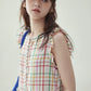 Colorful Check Cotton Sleeveless Dress AMU0019