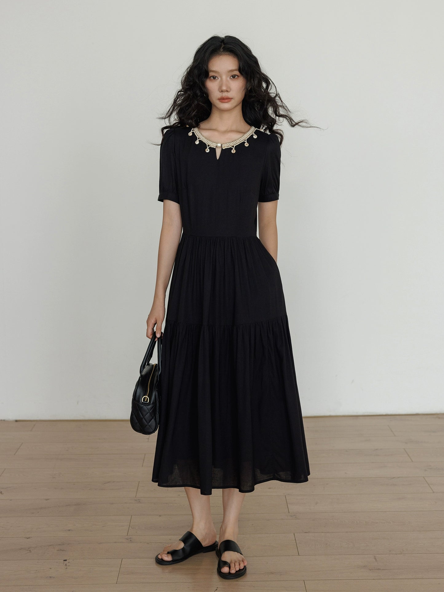Round Neck Linen Long Dress VAS0132