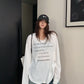 V-Neck Print Long Sleeve T-Shirt  YLS1044