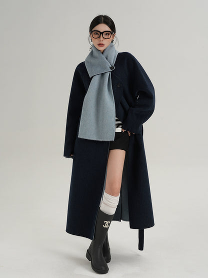 Scarf Design Long Wool Coat SRS0409