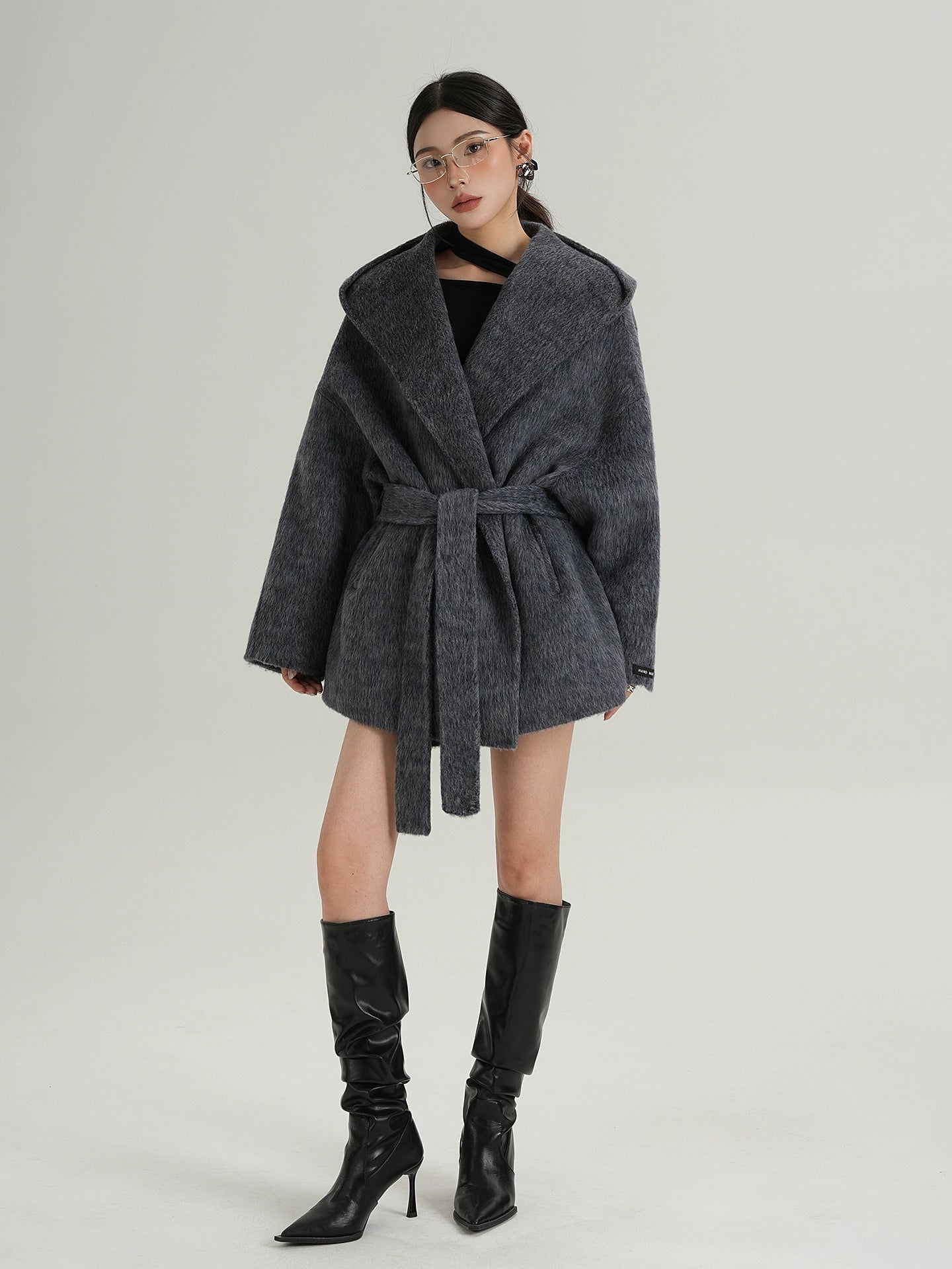 Open Collar Long Coat SRS0414