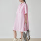 Pink Short-Sleeve Shirt Dress FER0175