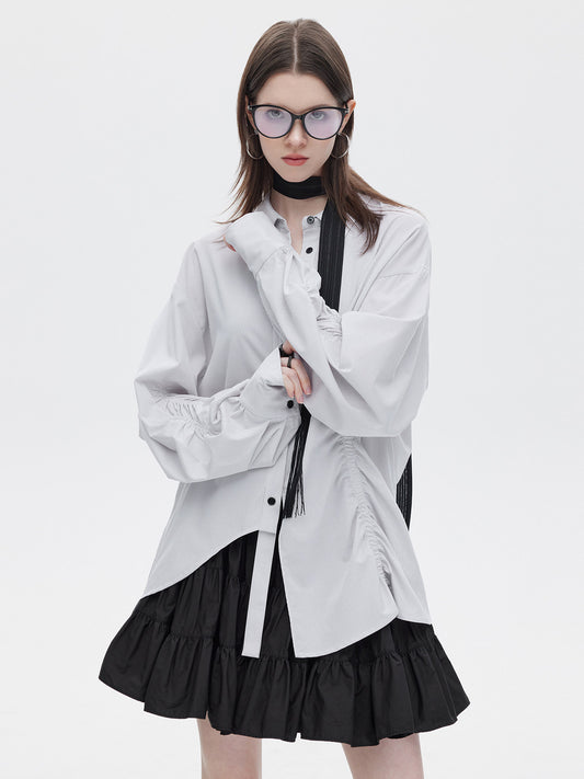 Bamboo Irregular Long-Sleeve Shirt SHN0021