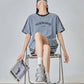 Washed Blue Short-Sleeve T-Shirt / Shorts FER0260