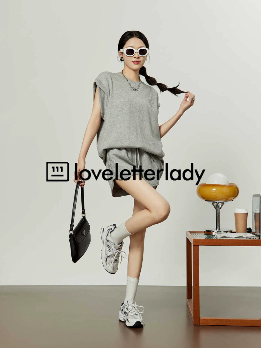 Gray Loose Tops / Shorts LLA0059