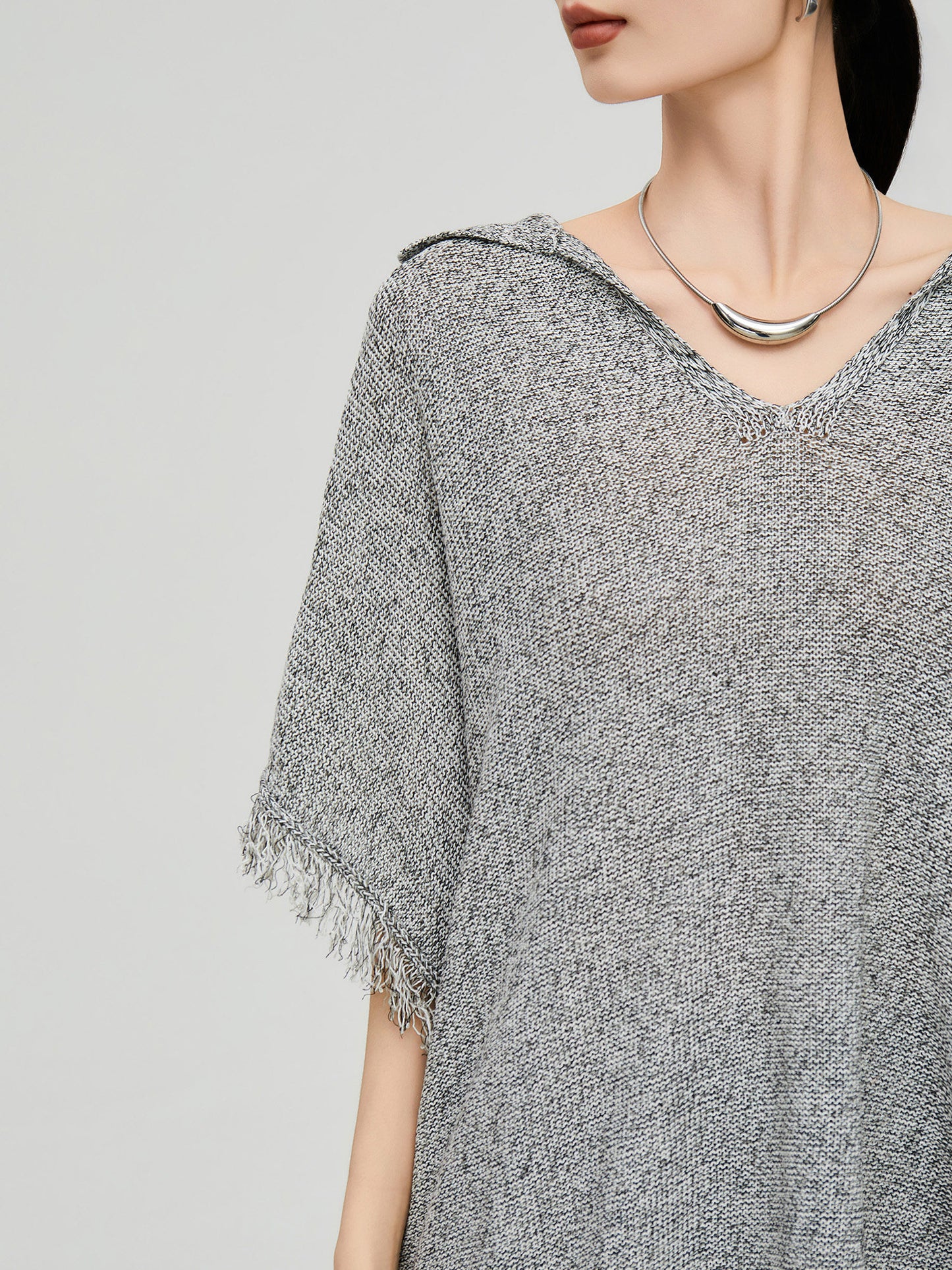 Poncho-Style Summer Knit Top / Half Pants FER0310