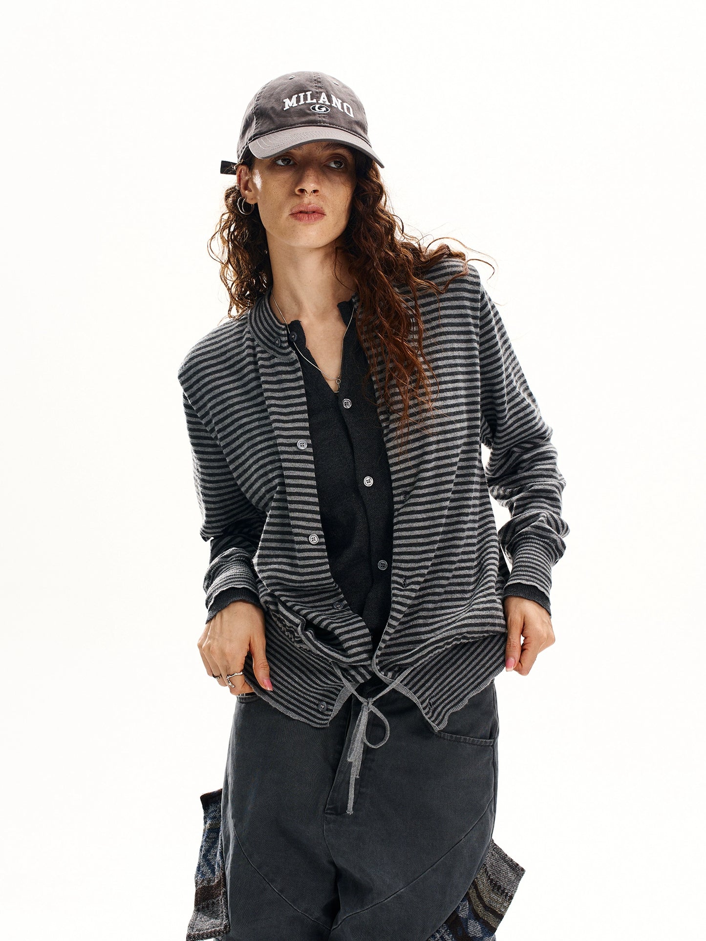 Stripe Two Piece Knit Sweater HGX0040