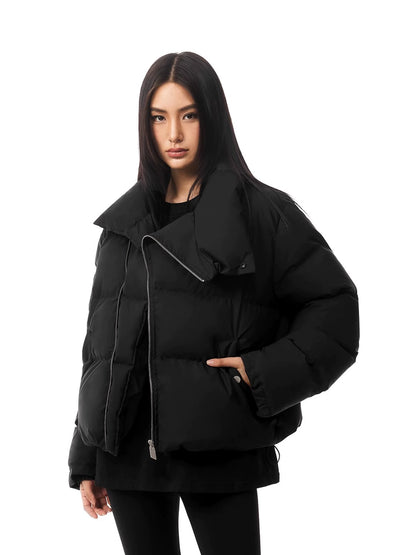 Zipper Stand Collar Short Down Jacket FDR0011