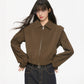 Padded Shoulder Leather Jacket KIP0002