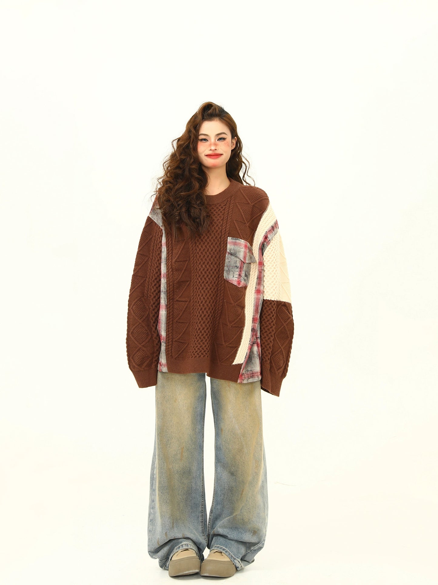 Street Patchwork Design Knit WDZ0041