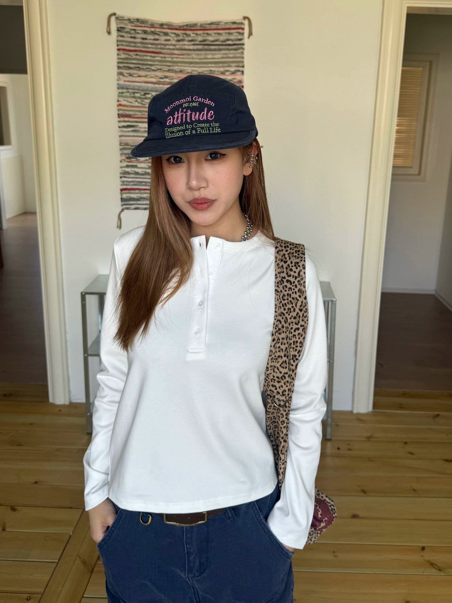 Half-Button Long Sleeve Top CYE0022