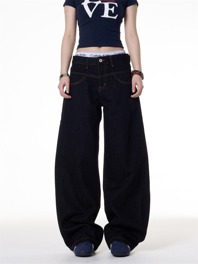Wide Curved Denim Pants ONP0014