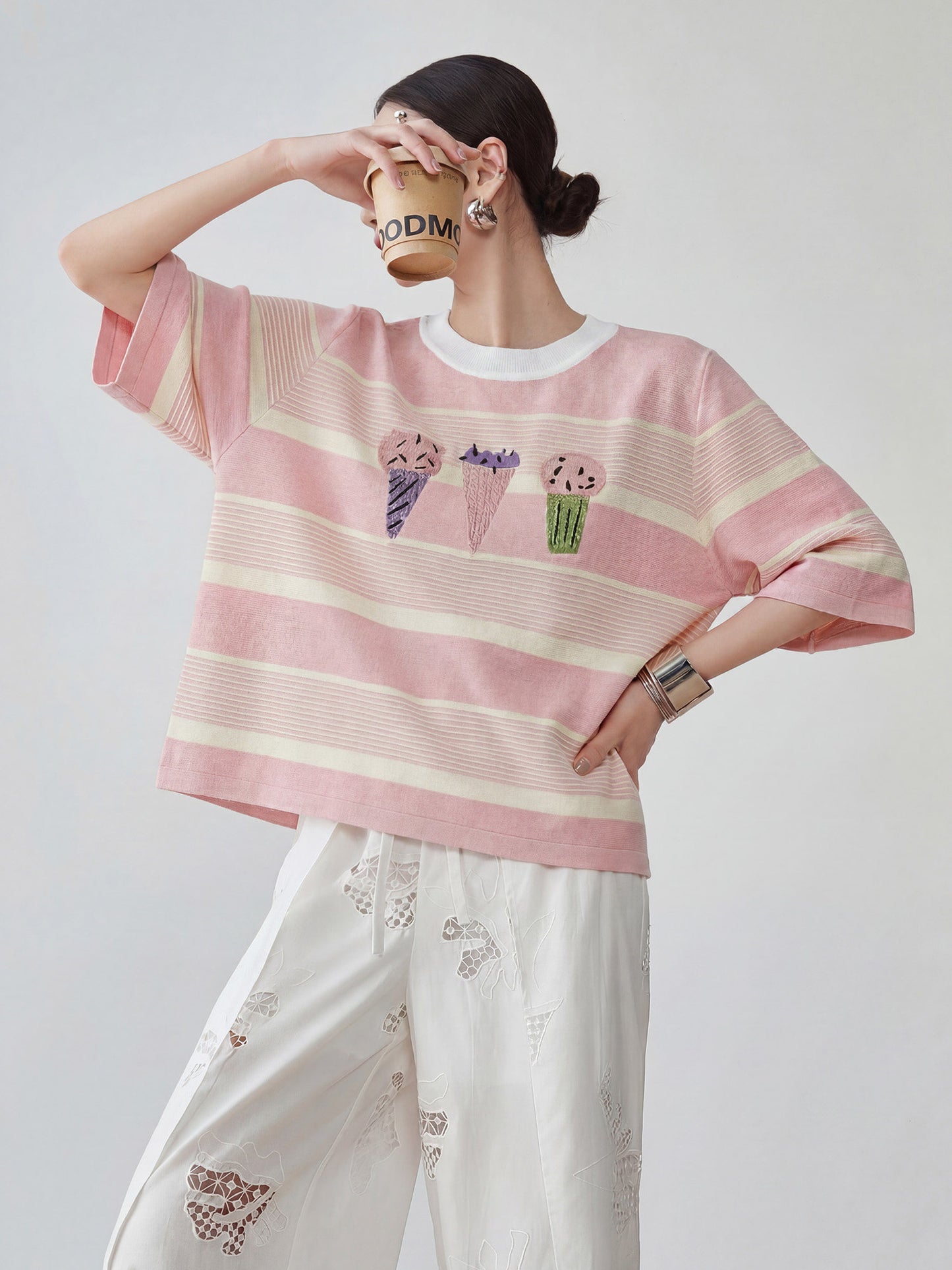 Ice Cream Short-Sleeve Summer Knit FER0259