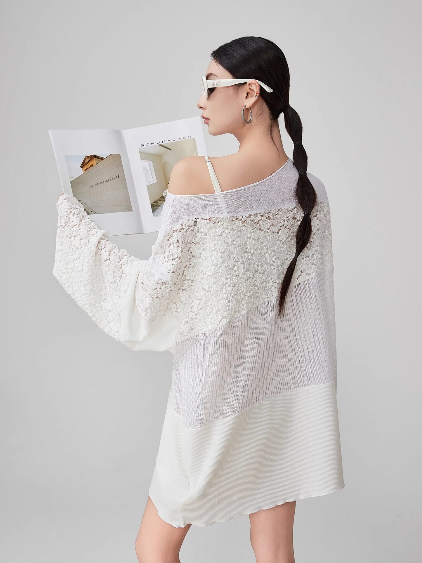 Patchwork-Style Lace Switch Tunic FER0266