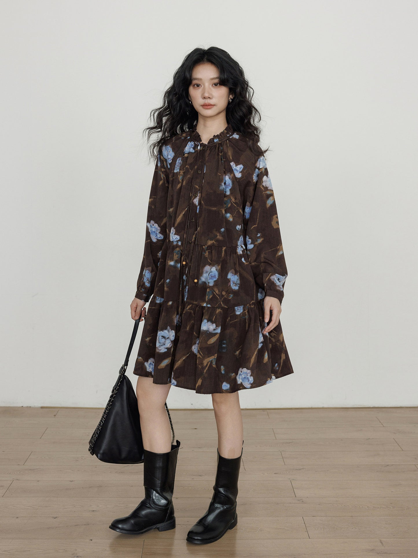 Retro Flower Print Dress VAS0184