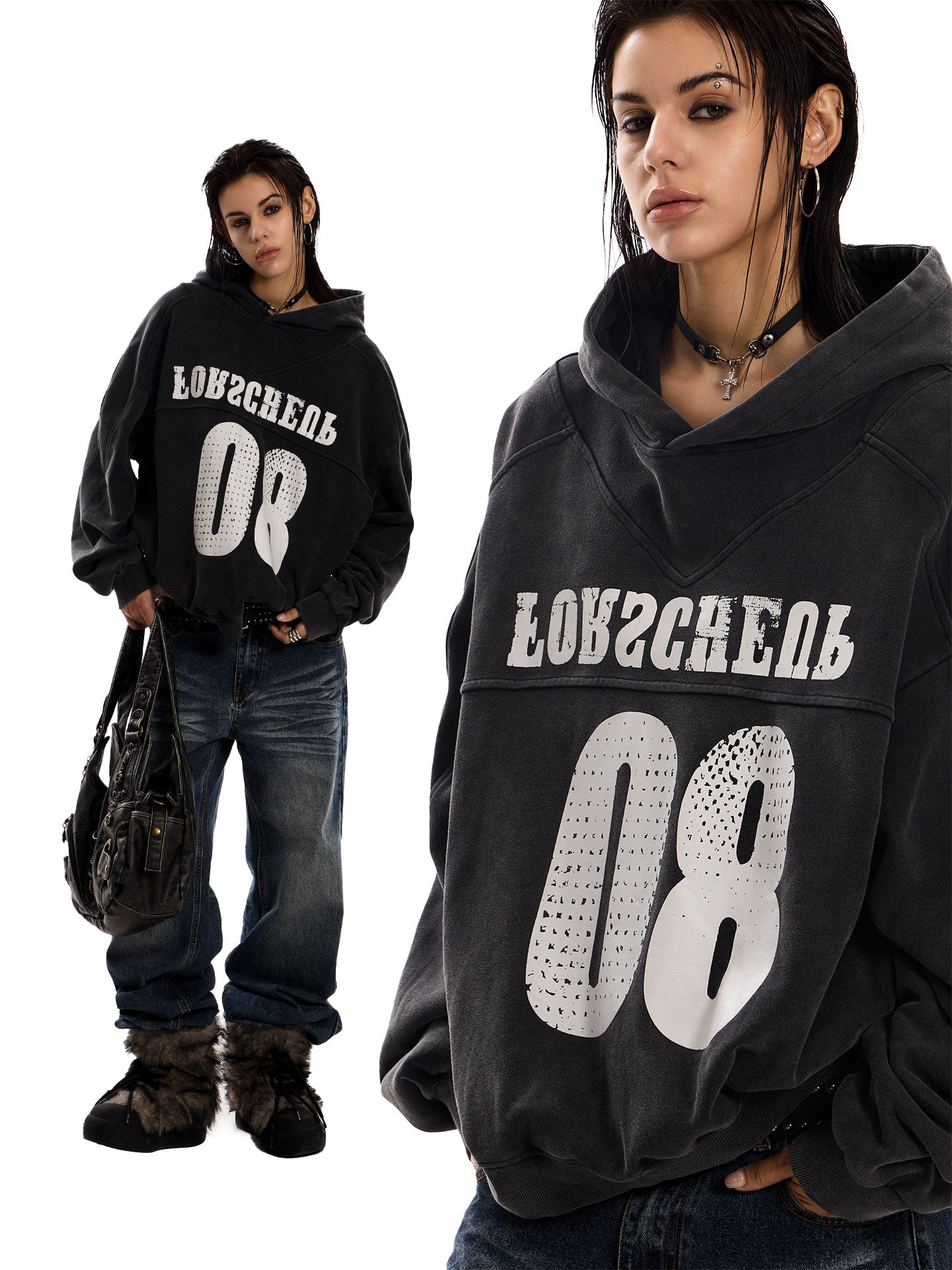 Number Logo Pullover Hoodie ZTS0024