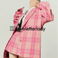 Pink Girly Check Jacket / Check Pleated Skirt LLA0020