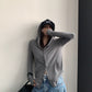 Snap Button Hooded Cardigan YLS1039