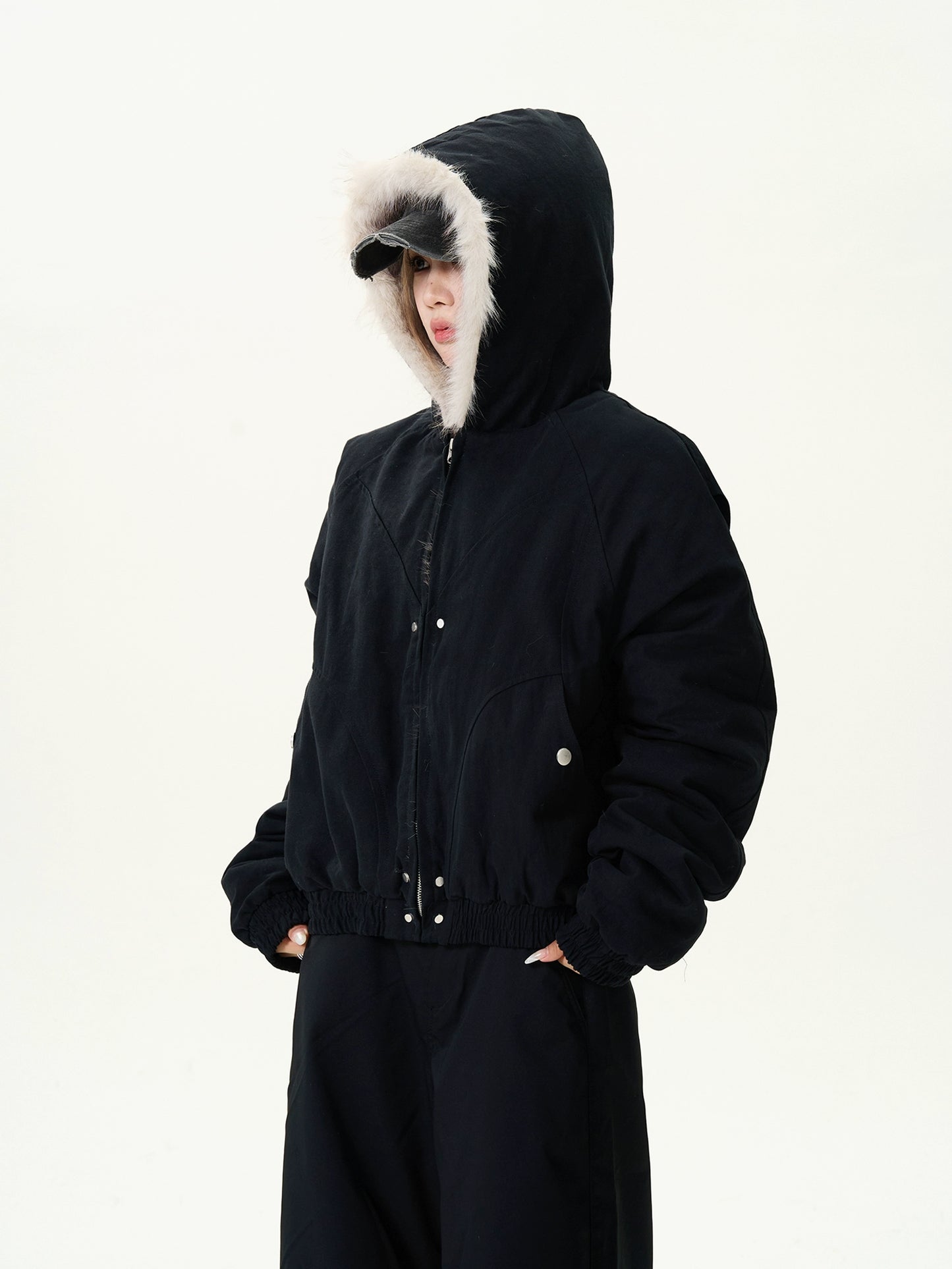 Fur Collar Hood Cotton Jacket MAD0003