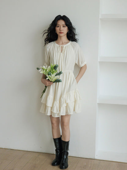 V-Neck Tiered Mini Dress VAS0201