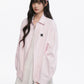 Pink Casual Polo Collar Jacket KIP0001