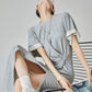 Gray Irregular Short-Sleeve Dress FER0049