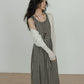 Round Neck Paid Dress VAS0082