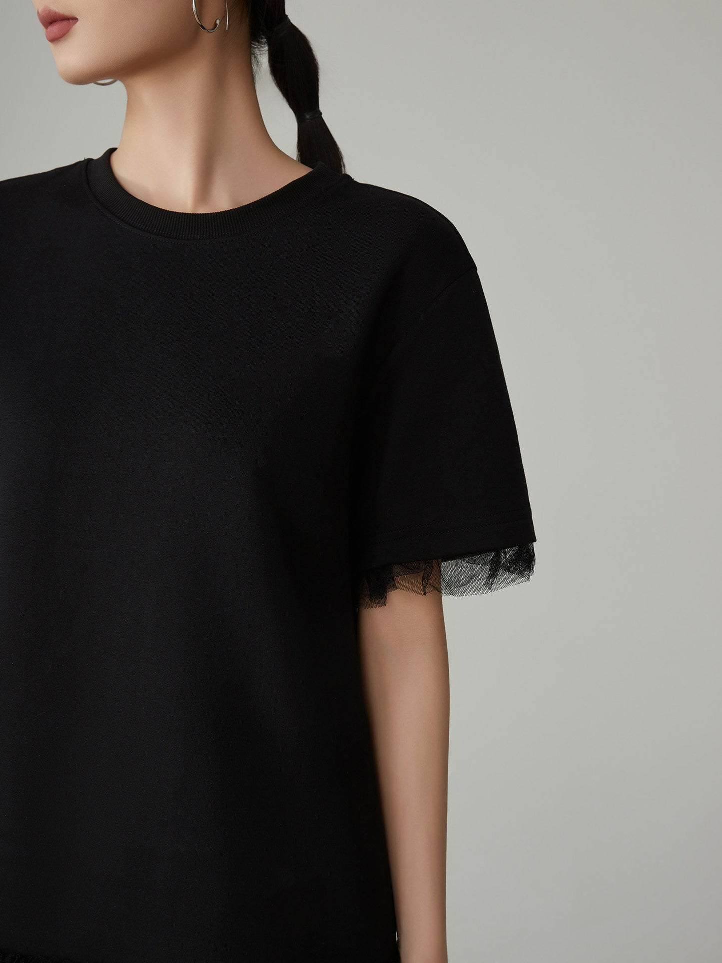 Mesh Short-Sleeve T-Shirt Dress FER0073