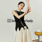 Black＆White Contrast Patchwork Dress LLA0064