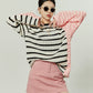 Black Pink Stripe Long Sleeve T-Shirt LLA0001