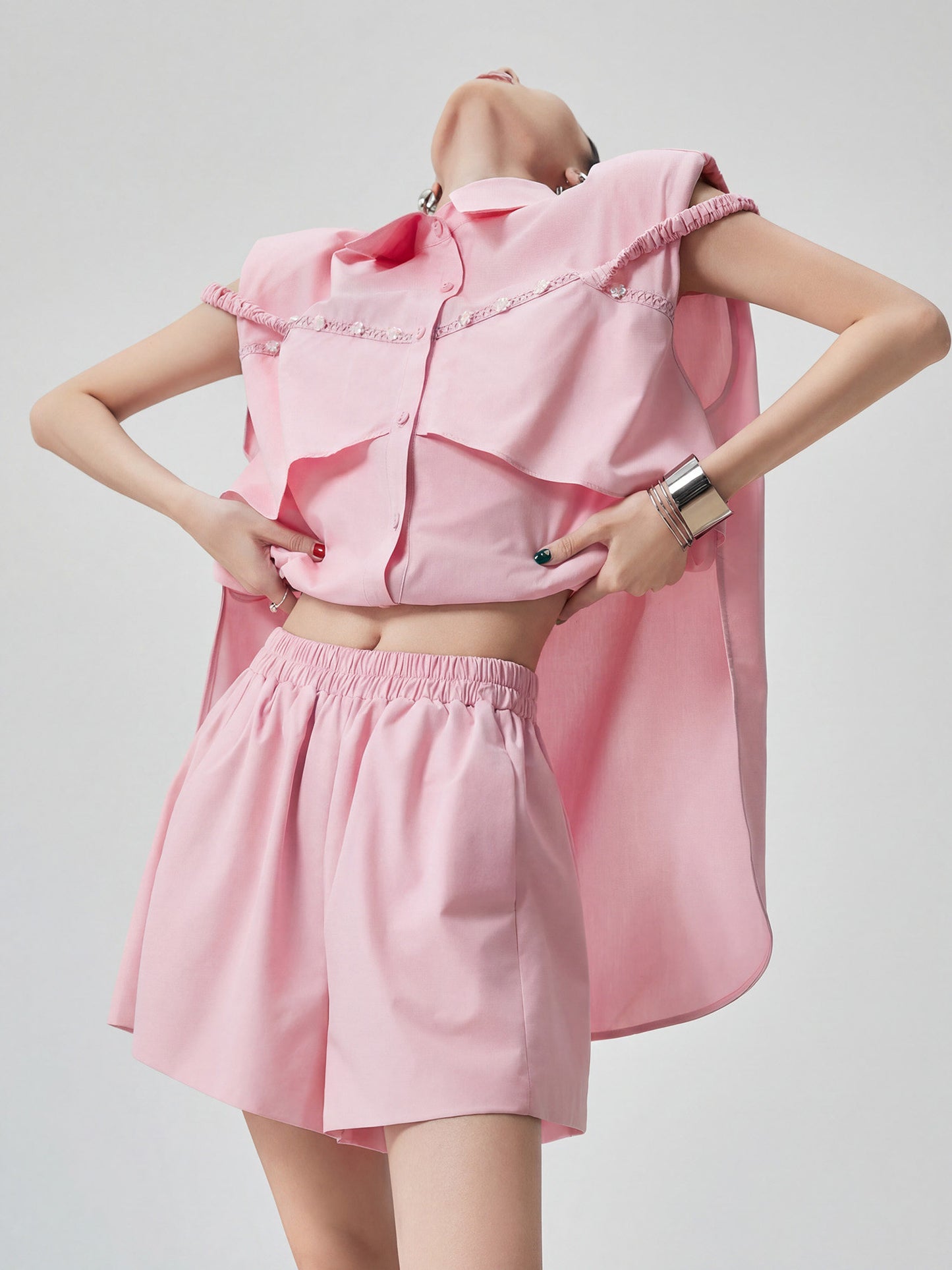 Pink Sleeveless Shirt / Half Pants FER0345