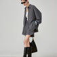 Gray Collared Long-Sleeve Shirt / Shorts FER0064