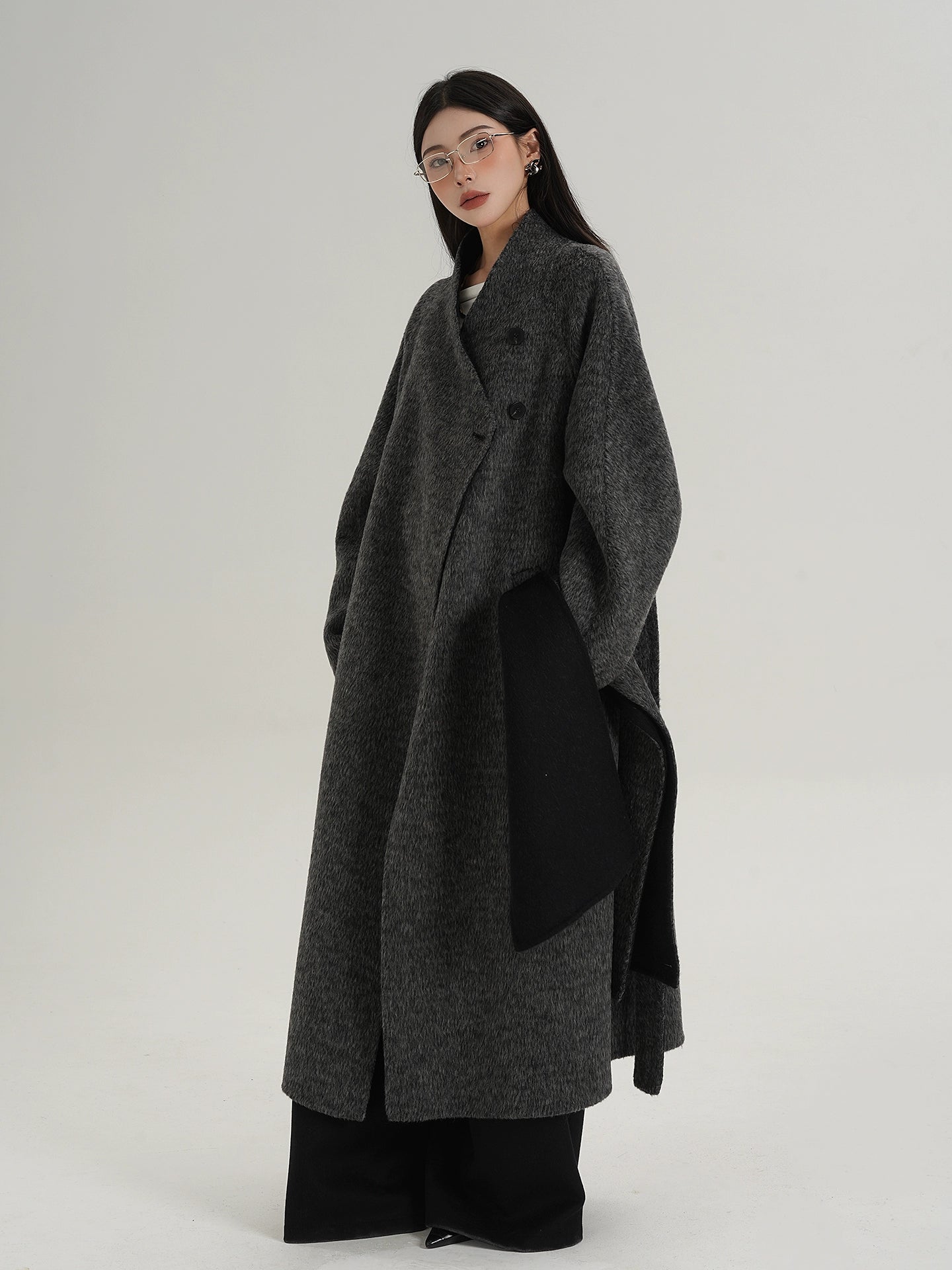 Scarf Design Long Wool Coat SRS0409