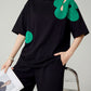 Flower Motif Short-Sleeve Top / Half Pants FER0192