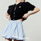 Black Knit Top / Balloon Mini Skirt LLA0495