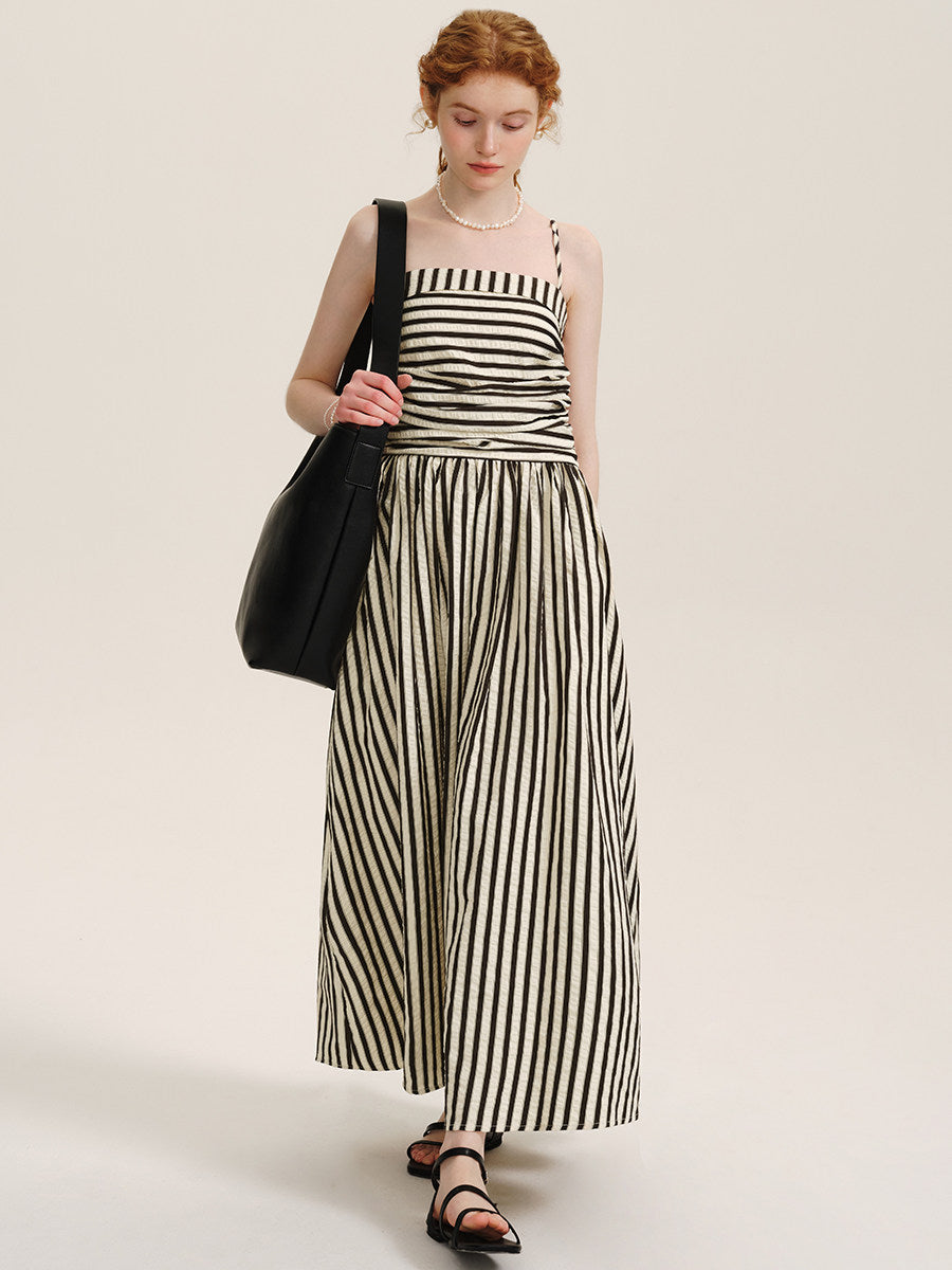 Striped Spaghetti Strap Dress DEP0005