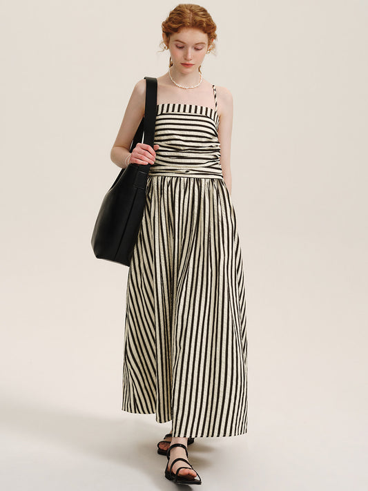 Striped Spaghetti Strap Dress DEP0005