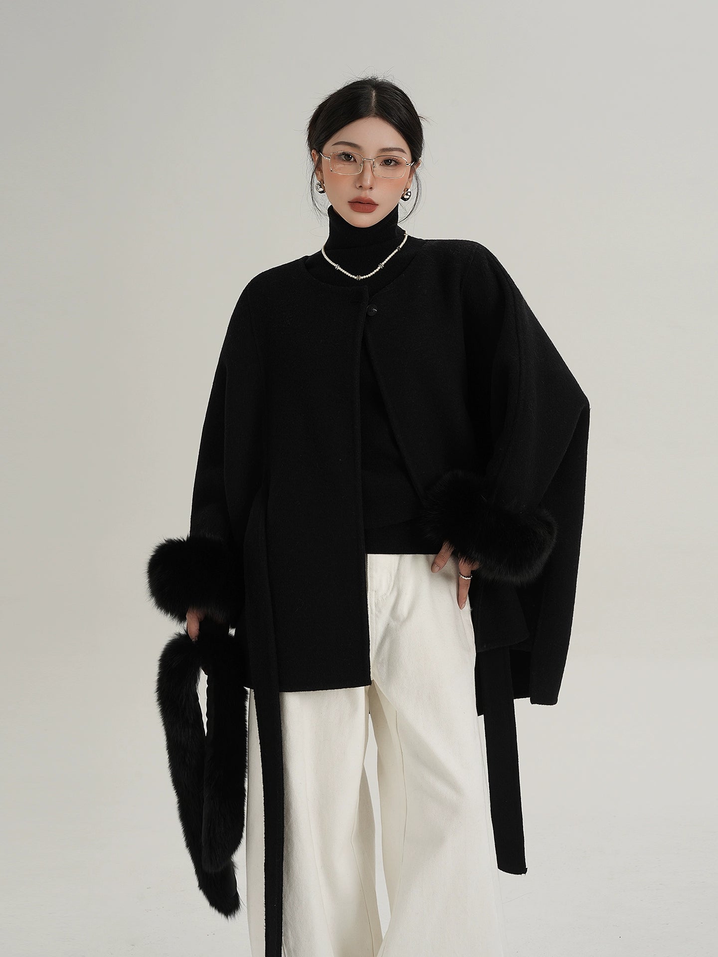 Fur Collar Cape Coat SRS0400
