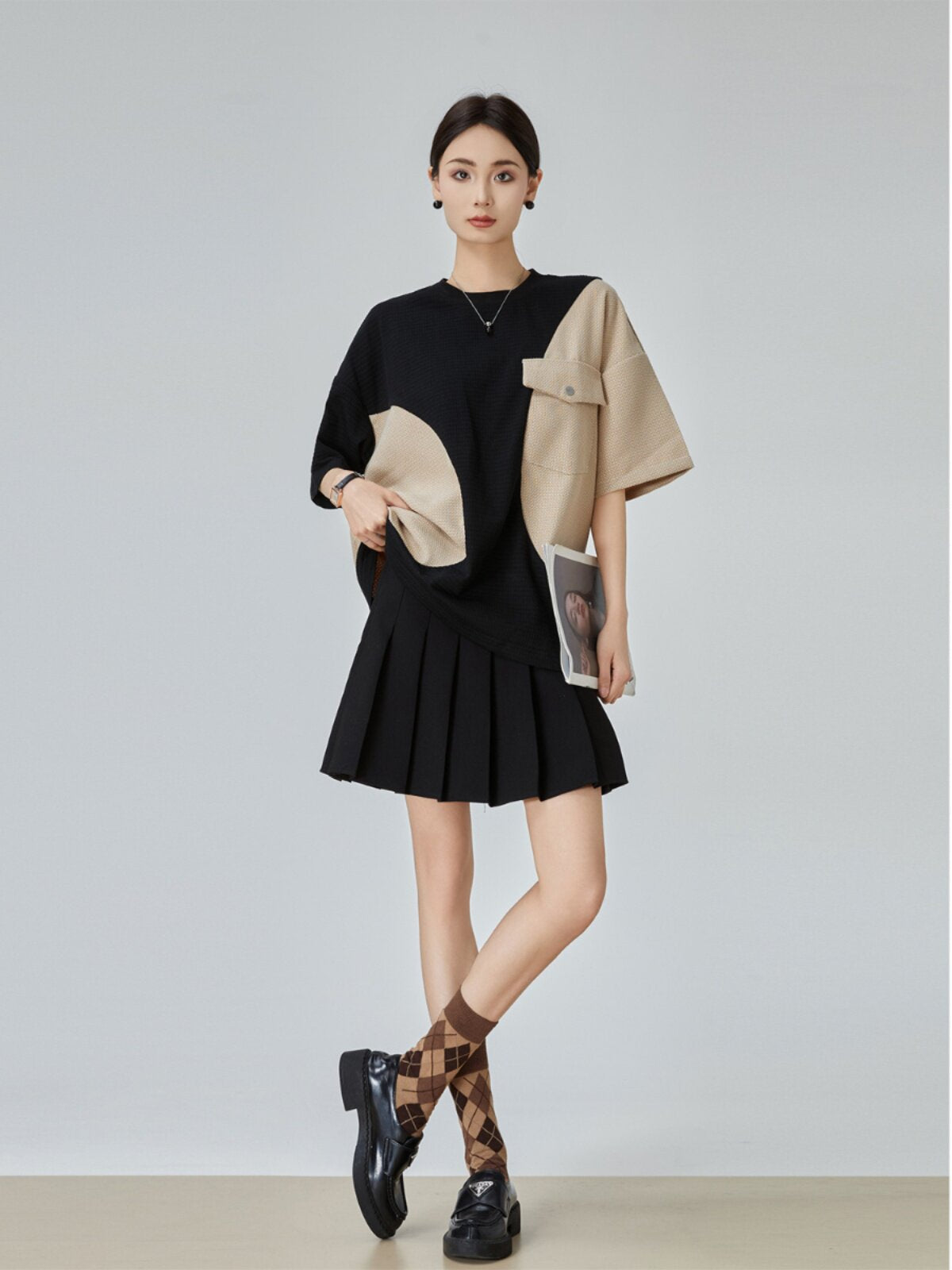 Color Blocking Short Sleeve T-Shirt FER0067