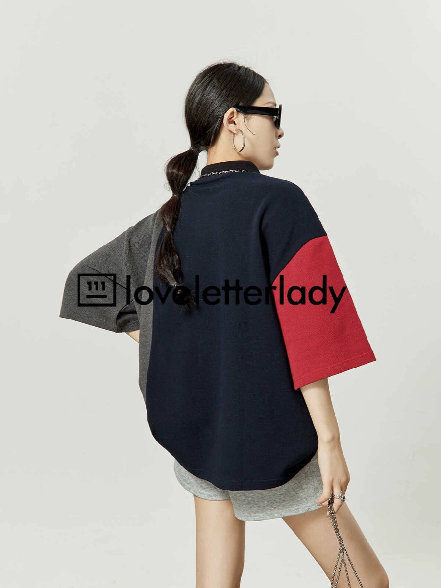 Polo Neck Contrast Top LLA0126