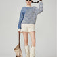 Blue Braided Round-Neck Knit FER0368