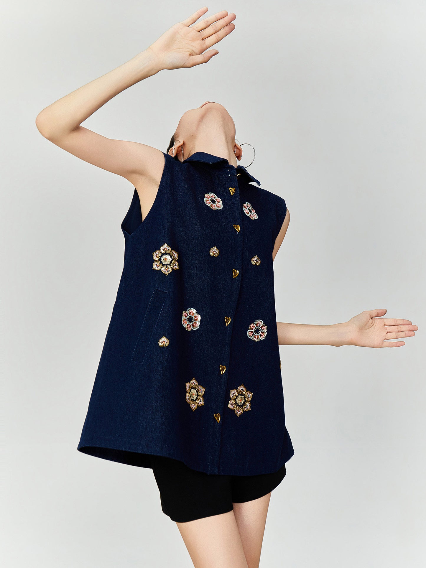 Flower Bijou Flare Silhouette Vest FER0340