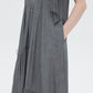 Twill Texture Switch Gather Dress SHN0043