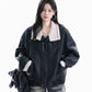 Stand Collar Faux Leather Jacket WLS0015