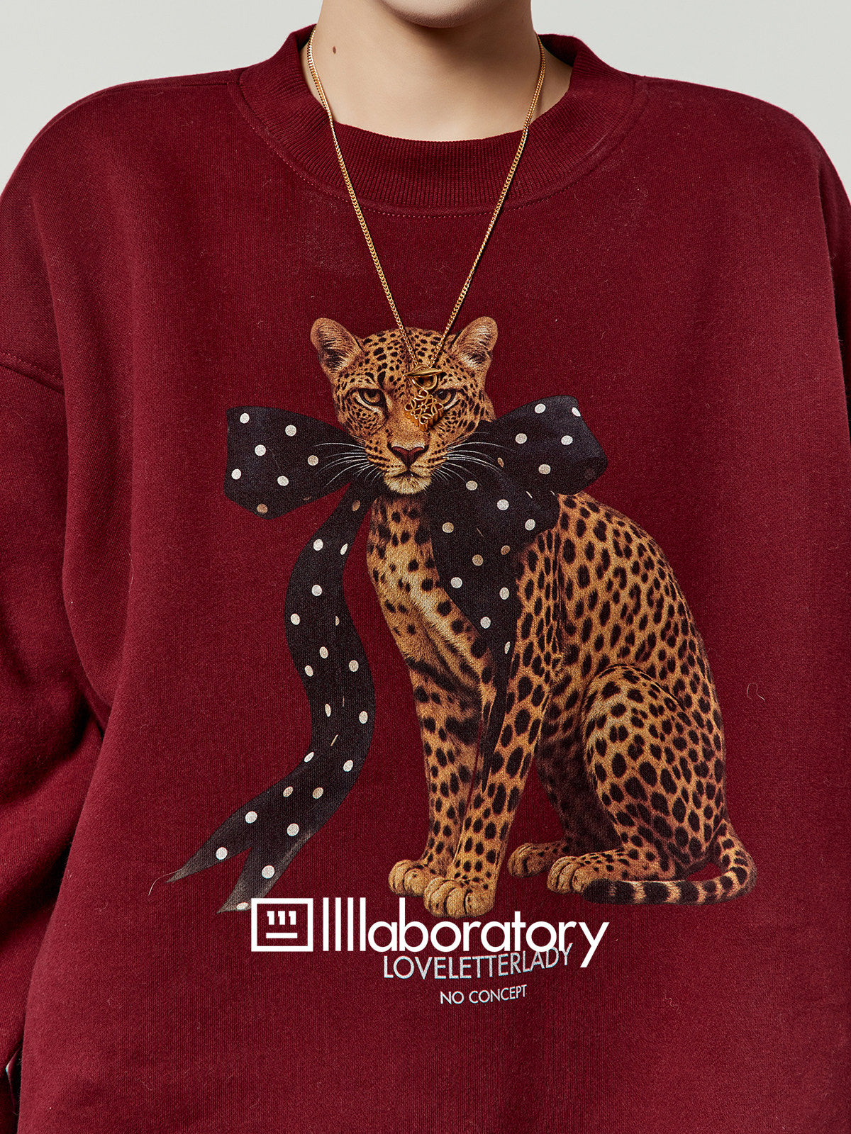 Bow Leopard Sweatshirt / Polka Dot Mini Skirt LLA0614