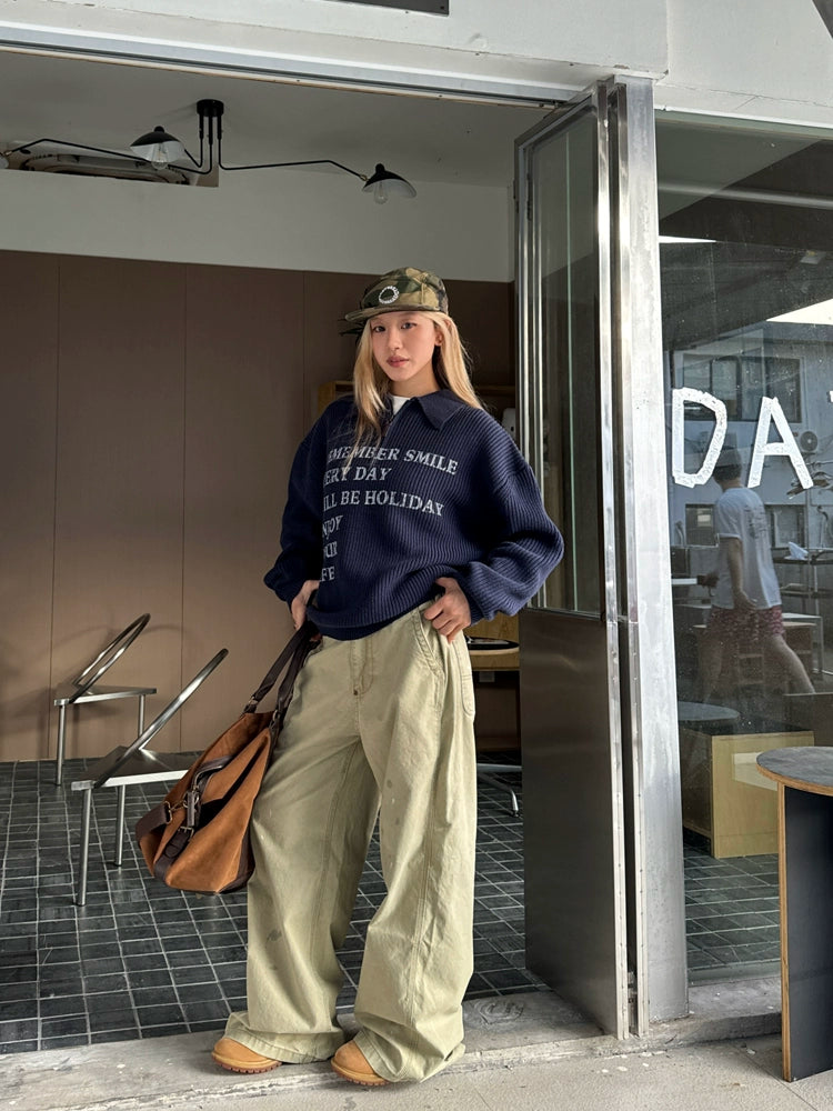 Half-zip Logo Knit Top CYE0017