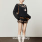 Leopard Print Cotton T-Shirt  / Leopard Frill Mini Shorts LLA0658