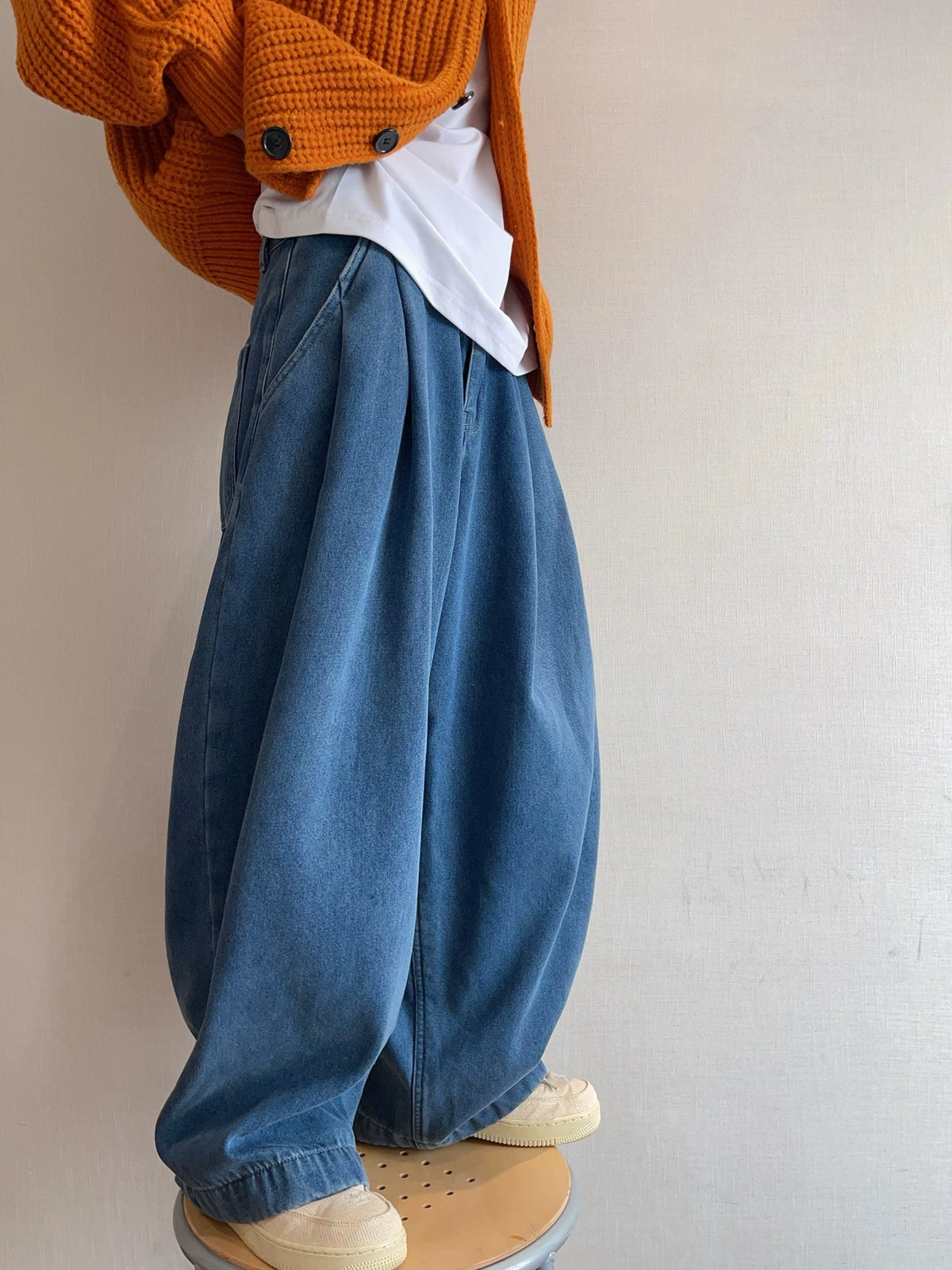 Retro Washed Blue Wide Jeans DAZ0001