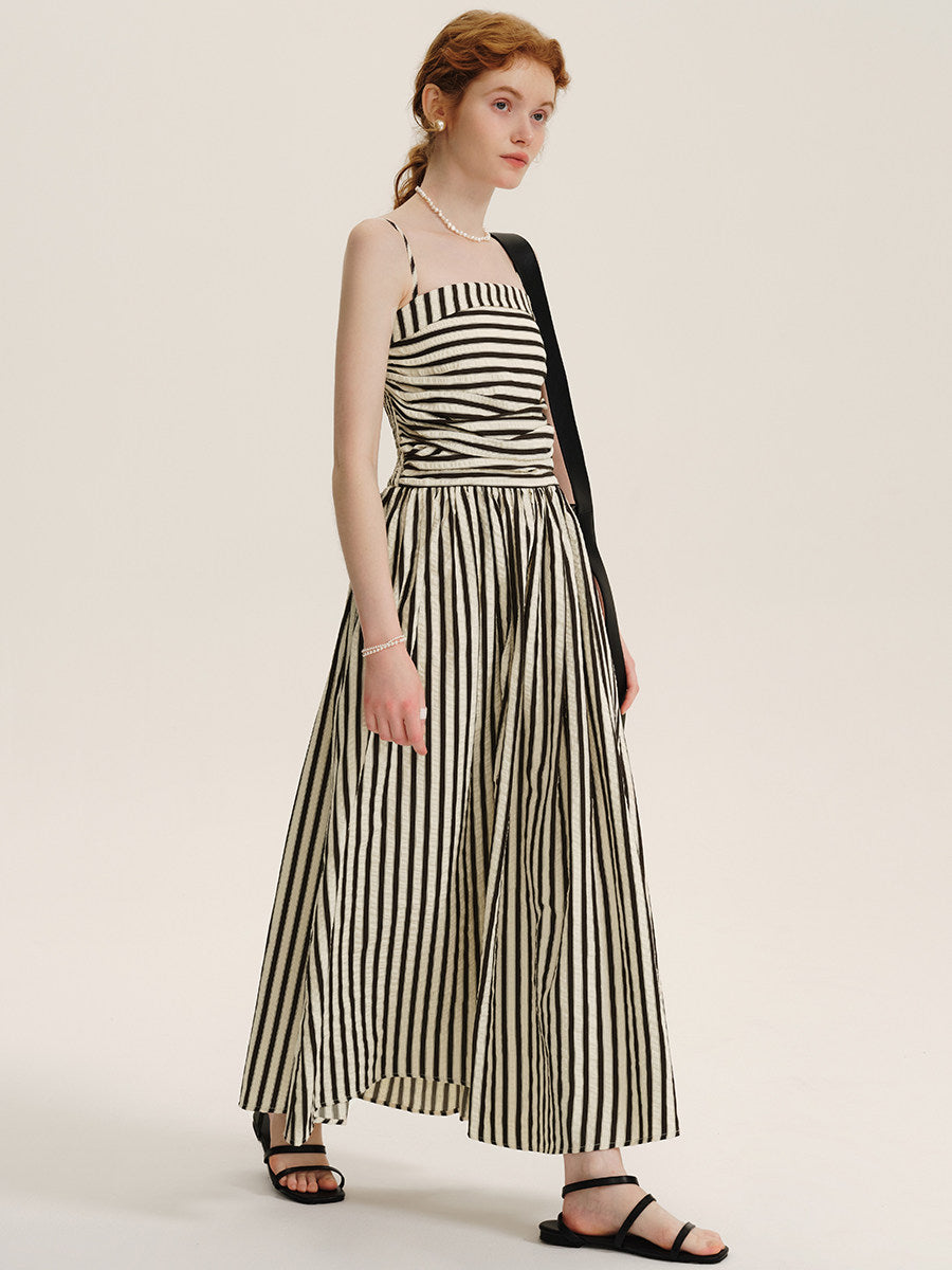 Striped Spaghetti Strap Dress DEP0005