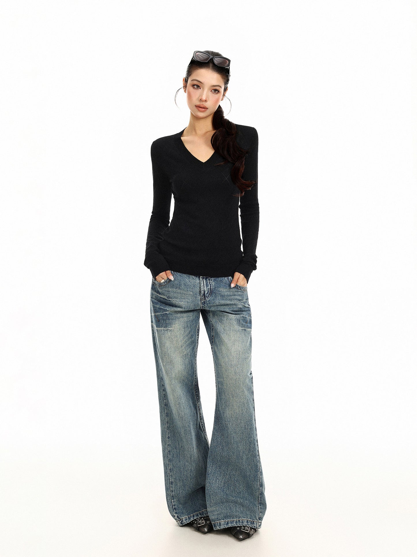 V-Neck Knit Top BGS0054